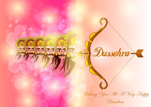 Ravana in Happy Navratri Dussehra festival van India — Stockvector