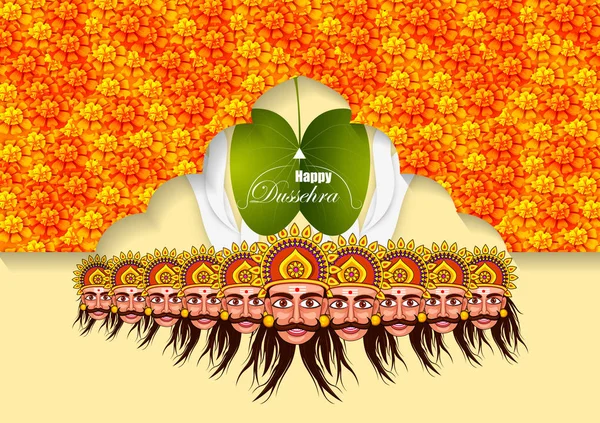 Ravana Happy Navratri Dussehra festival Indie — Stockový vektor