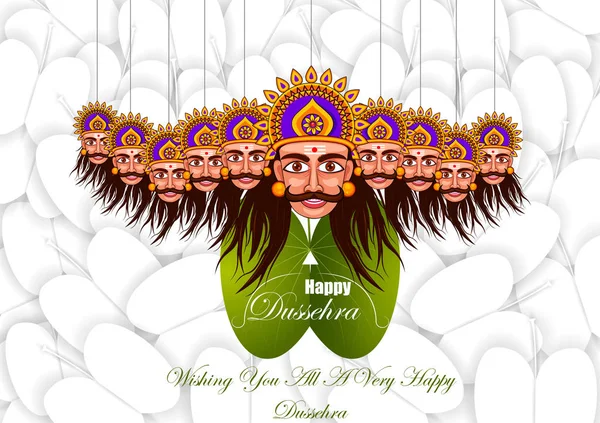 Ravana dans Happy Navratri Dussehra festival de l'Inde — Image vectorielle