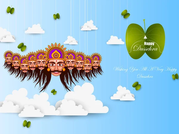 Ravana in Happy Navratri Dussehra festival van India — Stockvector