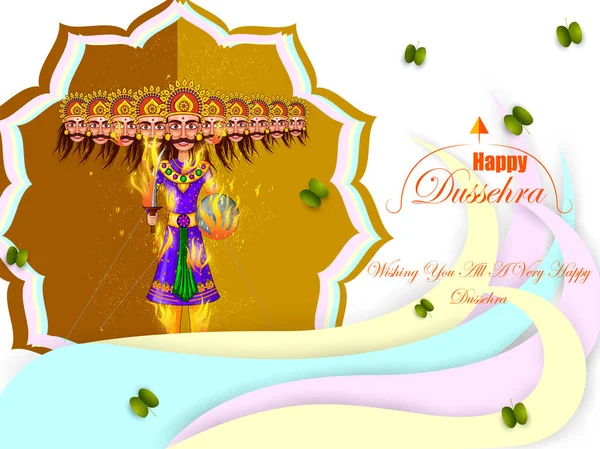 Ravana dans Happy Navratri Dussehra festival de l'Inde — Image vectorielle