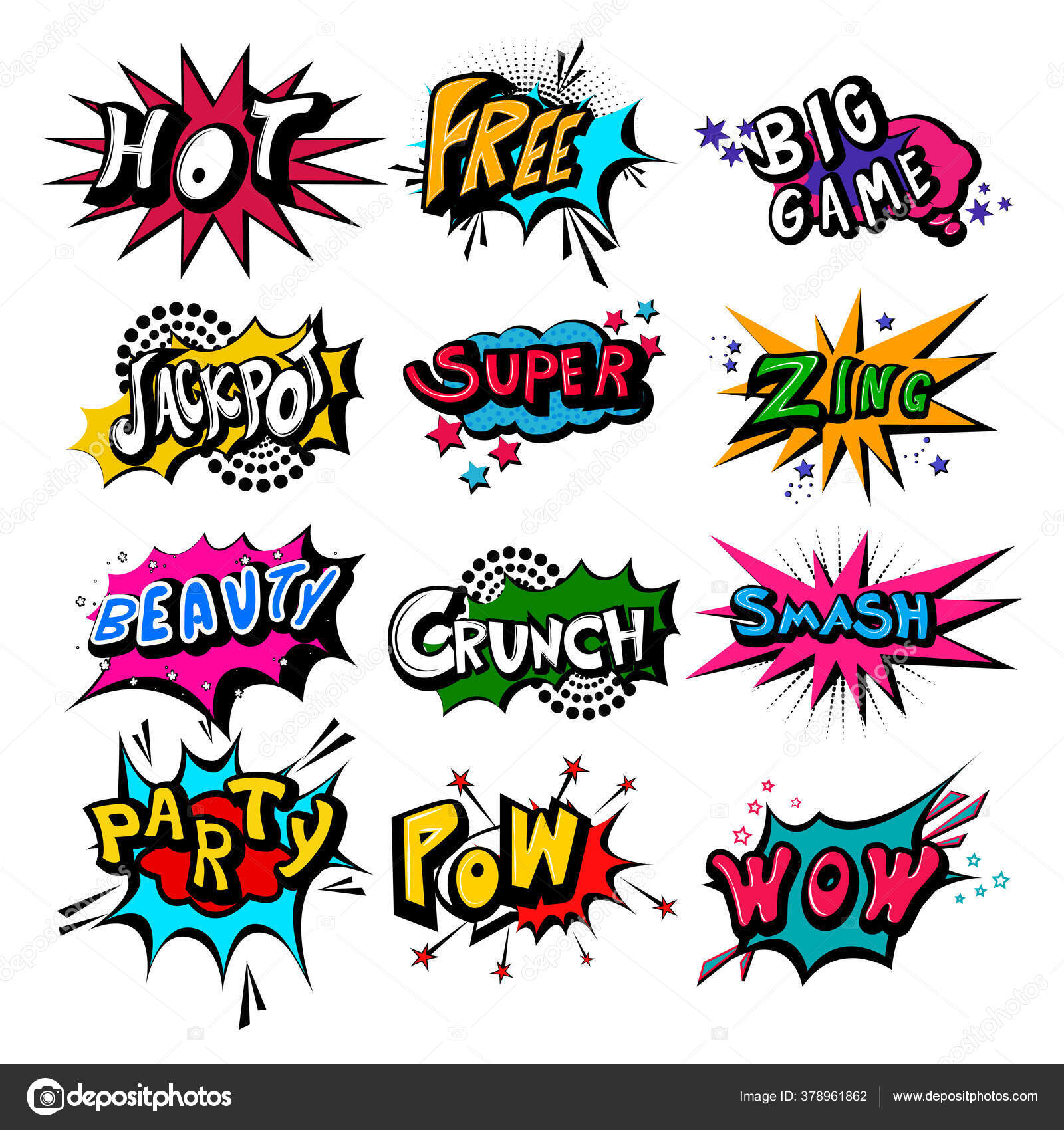 Smash Comic Book Style Expression Stock Illustration - Download