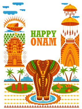 Güney Hindistan Kerala Festivali için Mutlu Onam arkaplanı