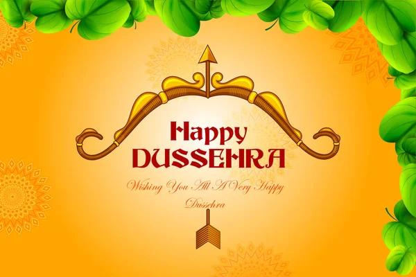 Buga och pil Lord Rama för Happy Dussehra festival i Indien — Stock vektor