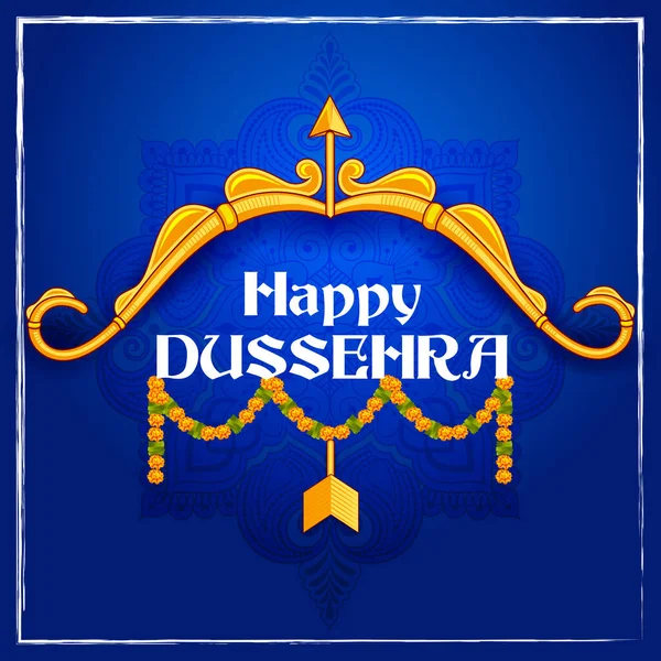 Buga och pil Lord Rama för Happy Dussehra festival i Indien — Stock vektor