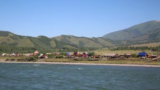 Village Tungur Mountain Altai Russia View Small Village Tungur Katun — Stock Video