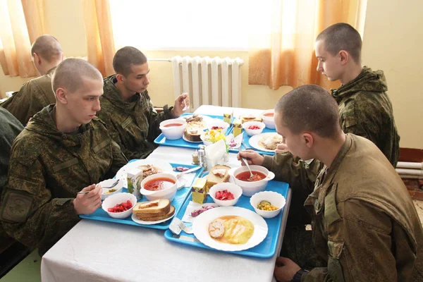 Orenburg Russie 2008 Salle Manger Dans Une Unité Militaire Editorialsalle — Photo