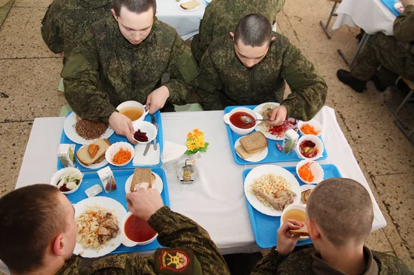 Orenburg Russland 2008 Speisesaal Einer Militärischen Einheit Leitartikel Speisesaal Der — Stockfoto