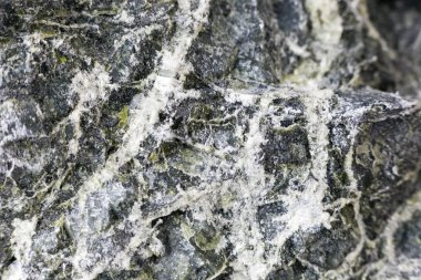 Mineral asbest makro fotoğrafçılık.