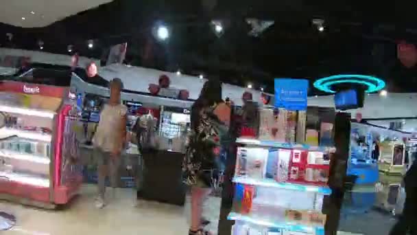 Antalya Turquia 2019 Duty Free Shop Editorial Acelerado Tiro Zona — Vídeo de Stock