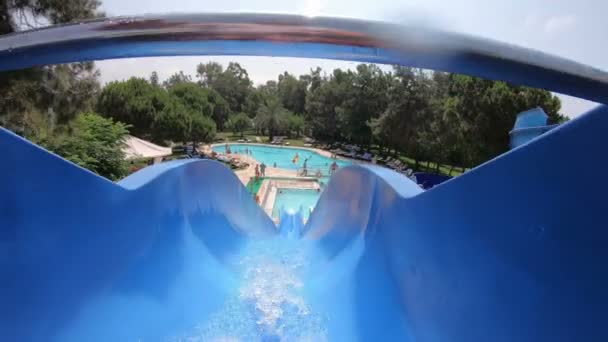 Manavgat Turkey July 2019 Male Hairy Legs Water Slide Editorial — Stock Video