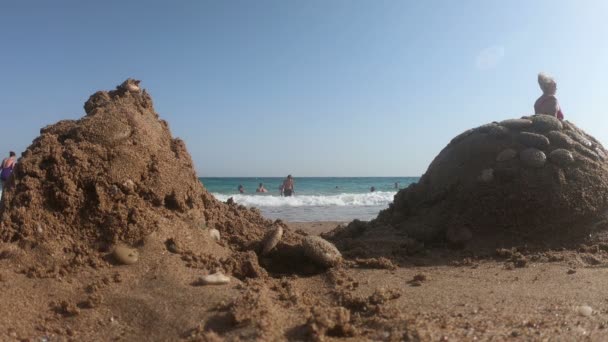 Манавгат Турция Июля 2019 Года Ускоренное Видео Людей Отдыхающих Пляже — стоковое видео
