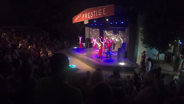 Manavgat Türkei Juli 2019 Animateure Show Hotel Abendunterhaltung Amphitheater Eines — Stockvideo