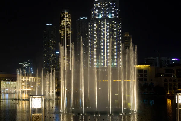 Dubai United Arab Emirates 2020 Fountain Burj Khalifa Editorial Laser — Stock Photo, Image