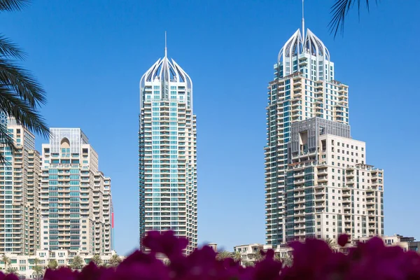 Beautiful Cityscape City Dubai High Rise Buildings Background Blue Sky — Stock Photo, Image