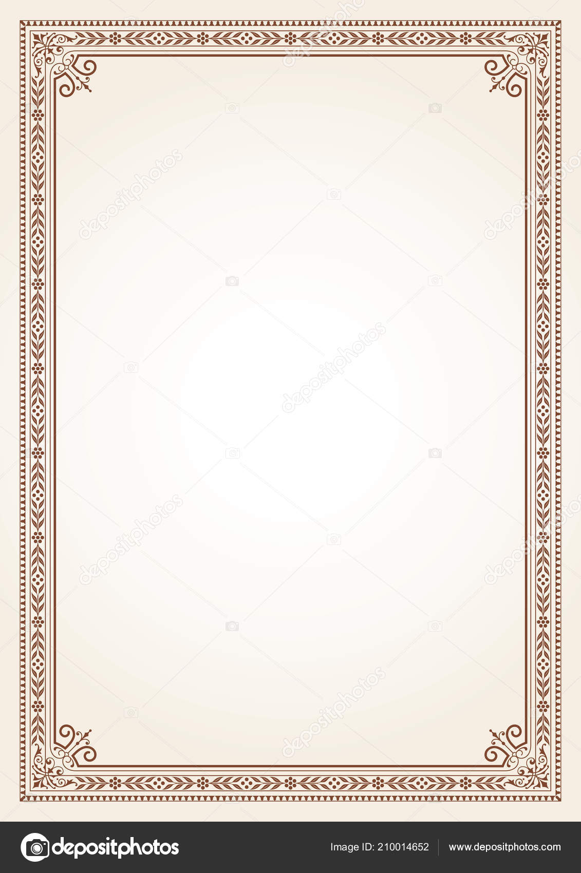 Decorative Border Frame Background Certificate Book Cover Template