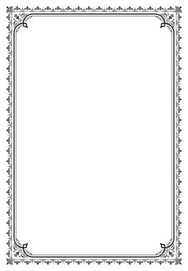 Dekoratif kenarlık çerçeve arka plan sertifika şablonu klasik A4 orantılı