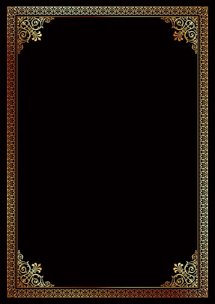 Декоративный Золотой Рамка Шаблон Фонового Сертификата Рамки Классической Пропорции — стоковый вектор