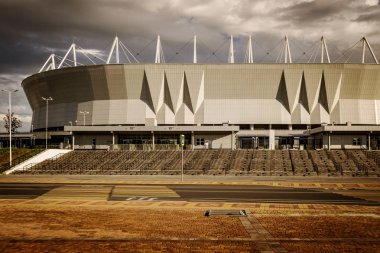 Rostov-on-Don, Rusya-02 Ağustos 2018: Rostov Arena inşa yeni futbol futbol stadyumu