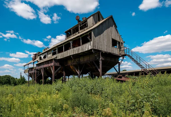 Starý Opuštěný Obilný Výtah Dřevěná Budova Sovětské Éry Regionu Rostov — Stock fotografie