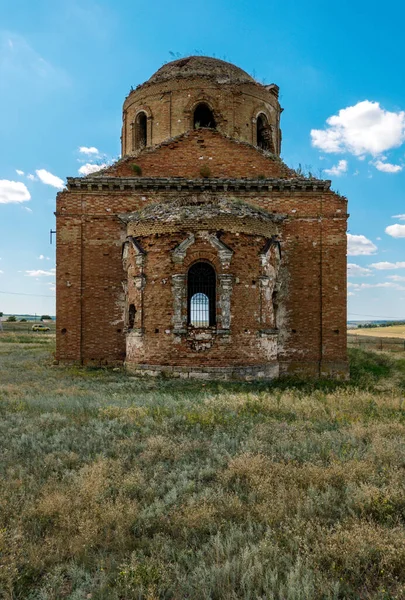 Old abandoned armenian church Sacred Surb-Karapet, ancient building from mid-1800s in Nesvetay, Rostov region, Russia