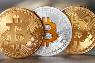 Bitcoin Cryptocurrency lira. Sanal dijital para sembolleri kapatın. Yüksek çözünürlük