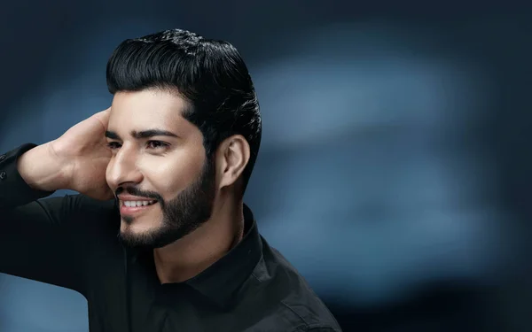 Men Hair Care. Handsome Man With Beard Touching Healthy Hair Stock Photo by ©puhhha 211266260 Men Hair Care. Handsome Man With Beard Touching Healthy Hair Stock Photo by ©puhhha 211266260