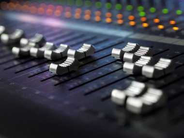 Ses karıştırma Resepsiyon portre Studio kayıt. Mikser Denetim Masası