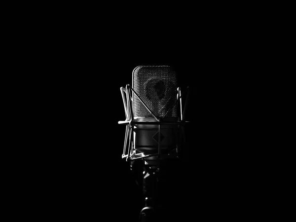 Studio Music Microphone Close Up In Sound Recording Studio — Stock Photo, Image