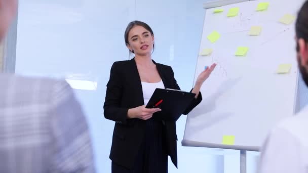 Bedrijfskundige opleiding. Bijeenkomst van de mensen In Office — Stockvideo