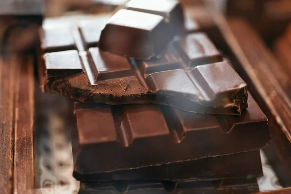 Chocolate Bar Primer plano. Dulces de chocolate — Foto de Stock