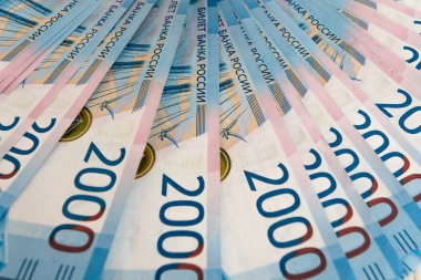 Russianpaper para yelpaze şeklinde birbirlerine yalan