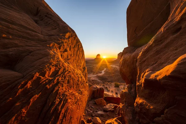 Monument Valley Sunset Arizona Usa — Stock Photo, Image