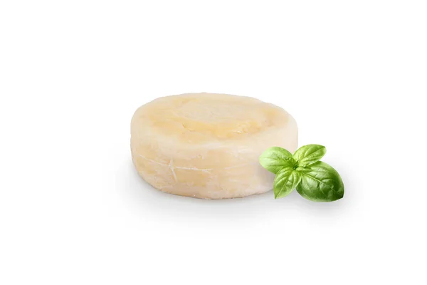 Homemade Cheese Basil Isolated White Background — Stock Photo, Image