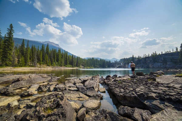 Man Watching Nature Front Him — Stock Photo, Image