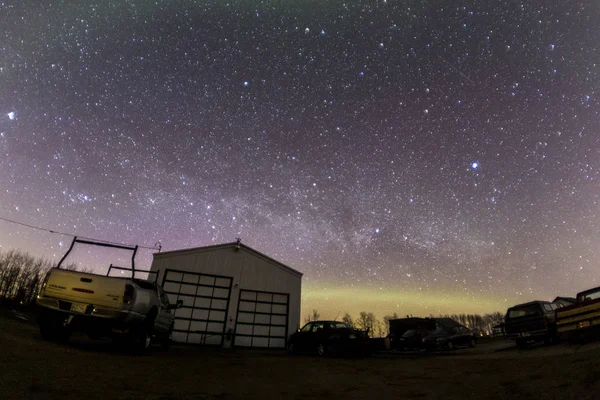 Starry Avec Des Lumières Polaires Camping — Photo