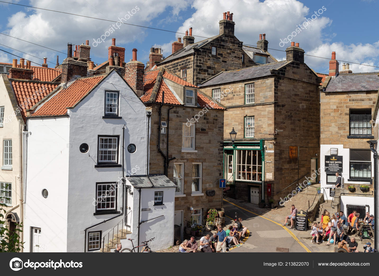 Robin Hood Bay July 2018 Center Tha Small Fishing Village Stock