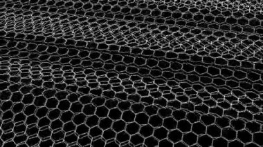 Soyut altıgenler rasgele hareket arka plan. Metalik renk animasyon 4k