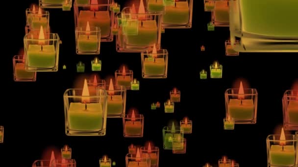 Animierten Hintergrund Der Beweglichen Kerzen Nahtlose Schleife — Stockvideo