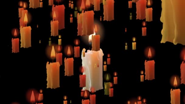 Animated Background Moving Candles Seamless Loop — Stock Video