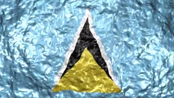 Vidéo Ultra Haute Définition Drapeau Ondulé Réaliste Sur Fond Eau — Video