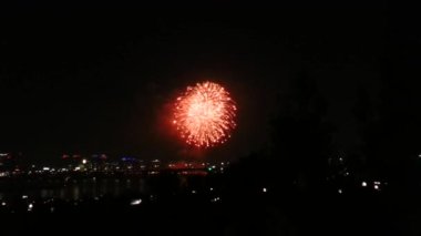 Havai fişek kutlama yeni yıl veya Noel akşam