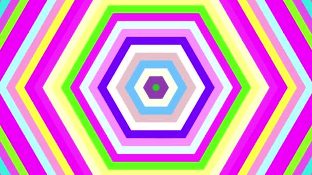 Naadloze Loops Animatie Achtergrond Vormen Hypnotische Kleur Veranderende Geometrische Illusie — Stockvideo