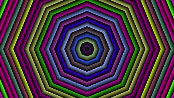 Hypnotische Farbwechsel Sechsecke Nahtlose Schleifenanimation Hintergrund Illusionshintergrund Psychedelischer Hintergrund — Stockvideo