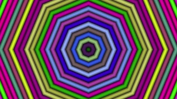 Hypnotische Farbwechsel Sechsecke Nahtlose Schleifenanimation Hintergrund Illusionshintergrund Psychedelischer Hintergrund — Stockvideo