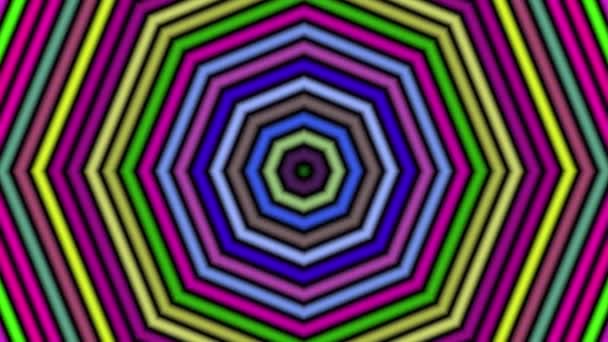 Hypnotiserende Kleur Zeshoeken Naadloze Loops Animatie Achtergrond Wijzigen Illusie Achtergrond — Stockvideo