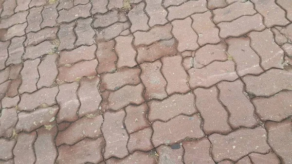 스톤가 Brick Stone Street Road 관점이다 Sidewalk Pavement Texture Background — 스톡 사진
