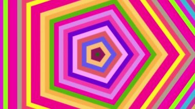 Hipnotik renkli geometrik değiştirme sorunsuz döngü animasyon arka plan şekilleri. Yanılsama arka plan, psychedelic arka plan