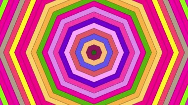 Hipnotik renkli geometrik değiştirme sorunsuz döngü animasyon arka plan şekilleri. Yanılsama arka plan, psychedelic arka plan