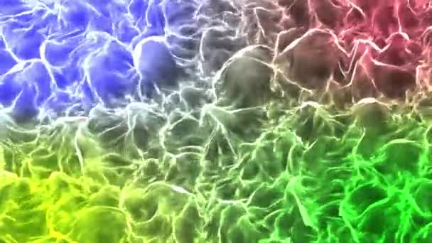 Veelkleurige psychedelische golvende oppervlakte beweging achtergrond — Stockvideo